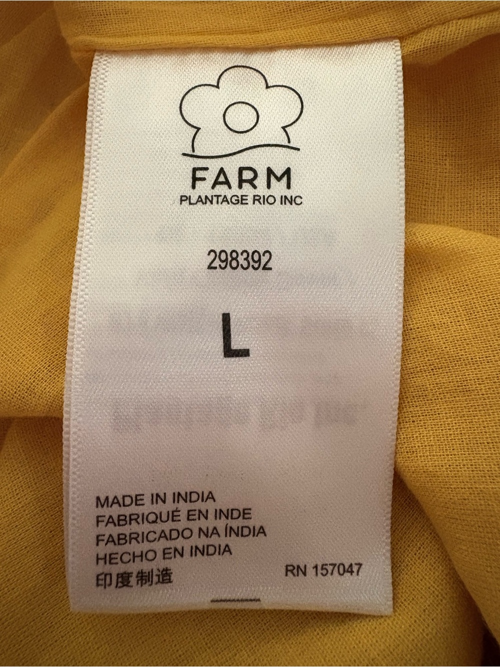 FARM Rio Yellow Floral Dream Smocked Midi Dress L - Picture 13 of 14